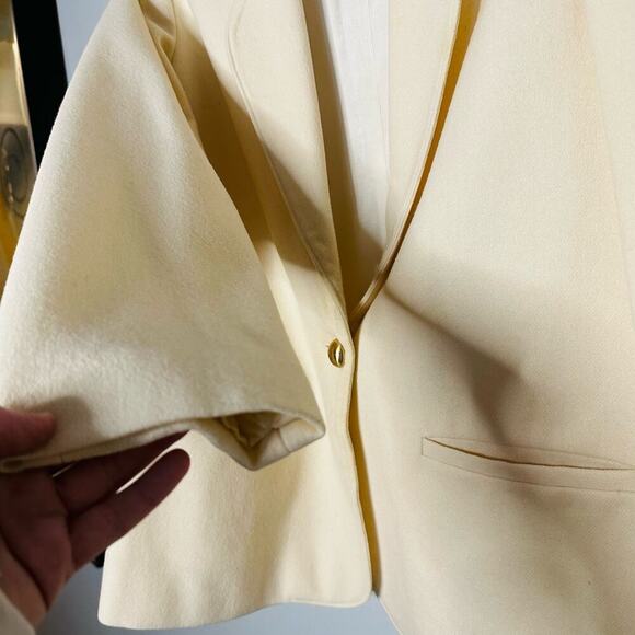 Vintage Block Island Petites Wool Shoulder Pad Single Button Blazer Jacket size8 - Picture 3 of 11